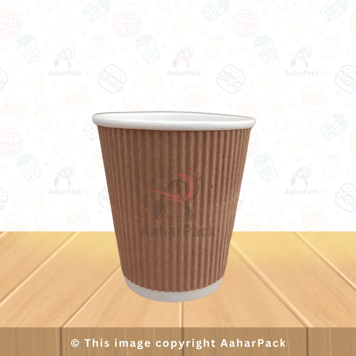 210 ML (7oz) Ripple Wall Kraft Paper Cups – Disposable Hot Beverage Cups | Pack of 1000
